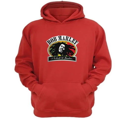 Genérico - Polerón Canguro Bob Marley Rojo Talla S Unisex