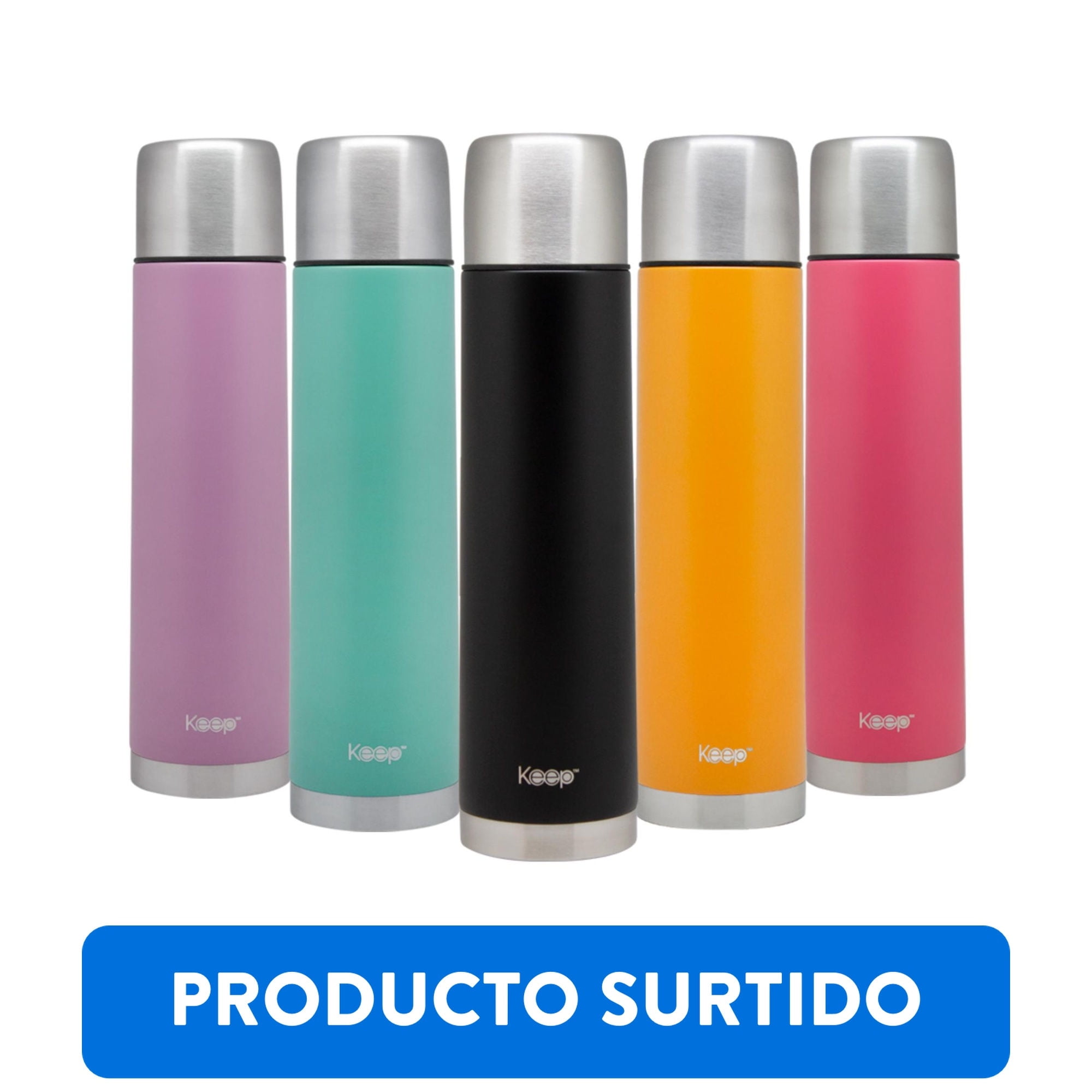 Keep - Termo Bala Con Funda Silicona 1000Ml Multicolor