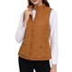 thumbnail image 4 of INSPIRE CHIC Chalecos de Abrigo para Mujer Cuello Alto Chaleco Acolchado con Cremallera Marrón Silla XS, 4 of 7