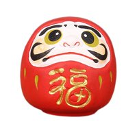 Bothyi - Daruma Doll Estatua Artesanal Decorativo Para Mesa Estantería Decoración Rojo