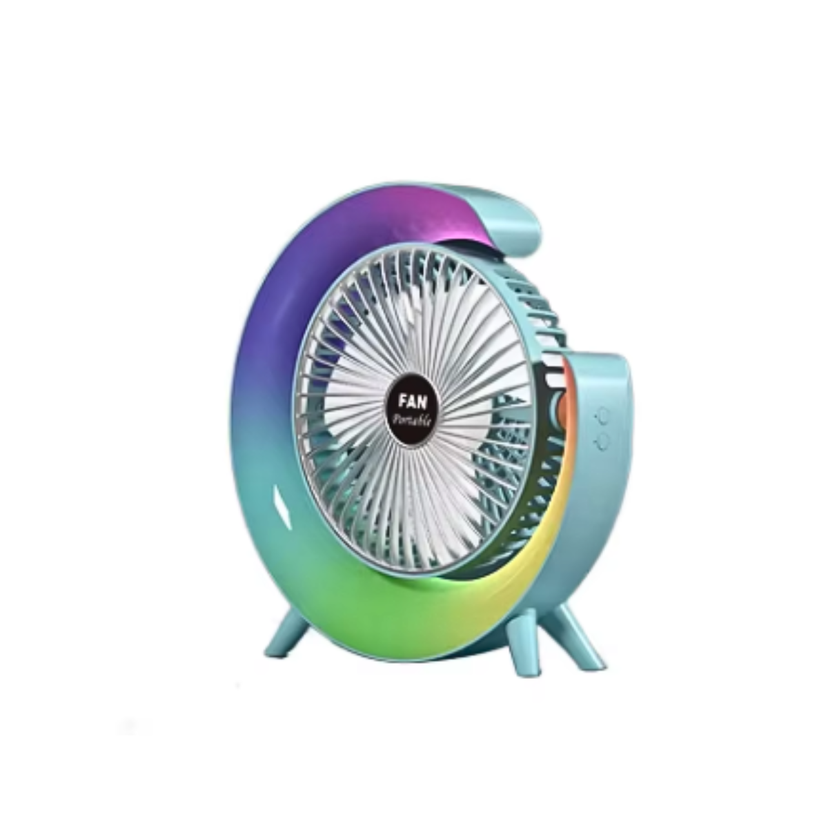 Genérico - Mini Ventilador De Escritorio Silencioso Recargable Luz Led