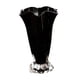thumbnail image 1 of Jarrón de vidrio con pétalos, maceta decorativa para el hogar, elegante contenedor para arreglos florales, para decoración del comedor y el balcón. Negro, 1 of 5