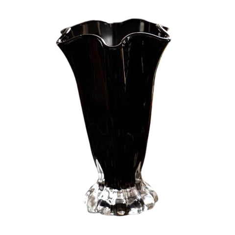 Magideal - Jarrón De Vidrio Con Pétalos, Maceta Decorativa Para El Hogar, Elegante Contenedor Para Arreglos Florales, Para Decoración Del Comedor Y El Balcón. Negro