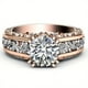 thumbnail image 3 of 1pc Stylish Rose Golden Two-tone Zirconia Ring for Men - Large Size with Sparkling Gemstones, 3 of 4