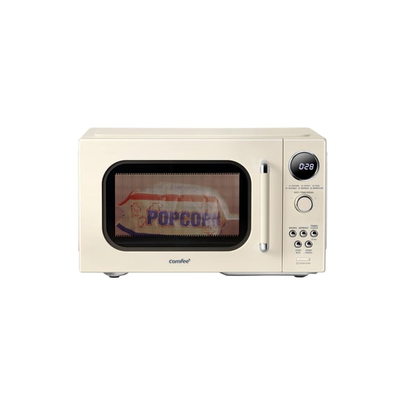 Horno microondas COMFEE' Retro de 0.9 pies cúbicos y 900 W con 6 menús automáticos