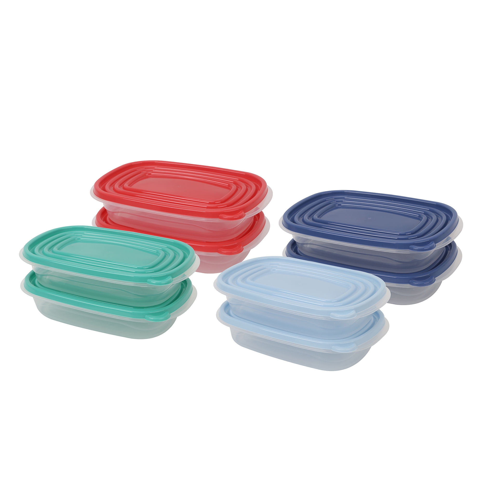 Haus - Set De Contenedor 950ml Cuadrado Plástico 2 Piezas Multicolor