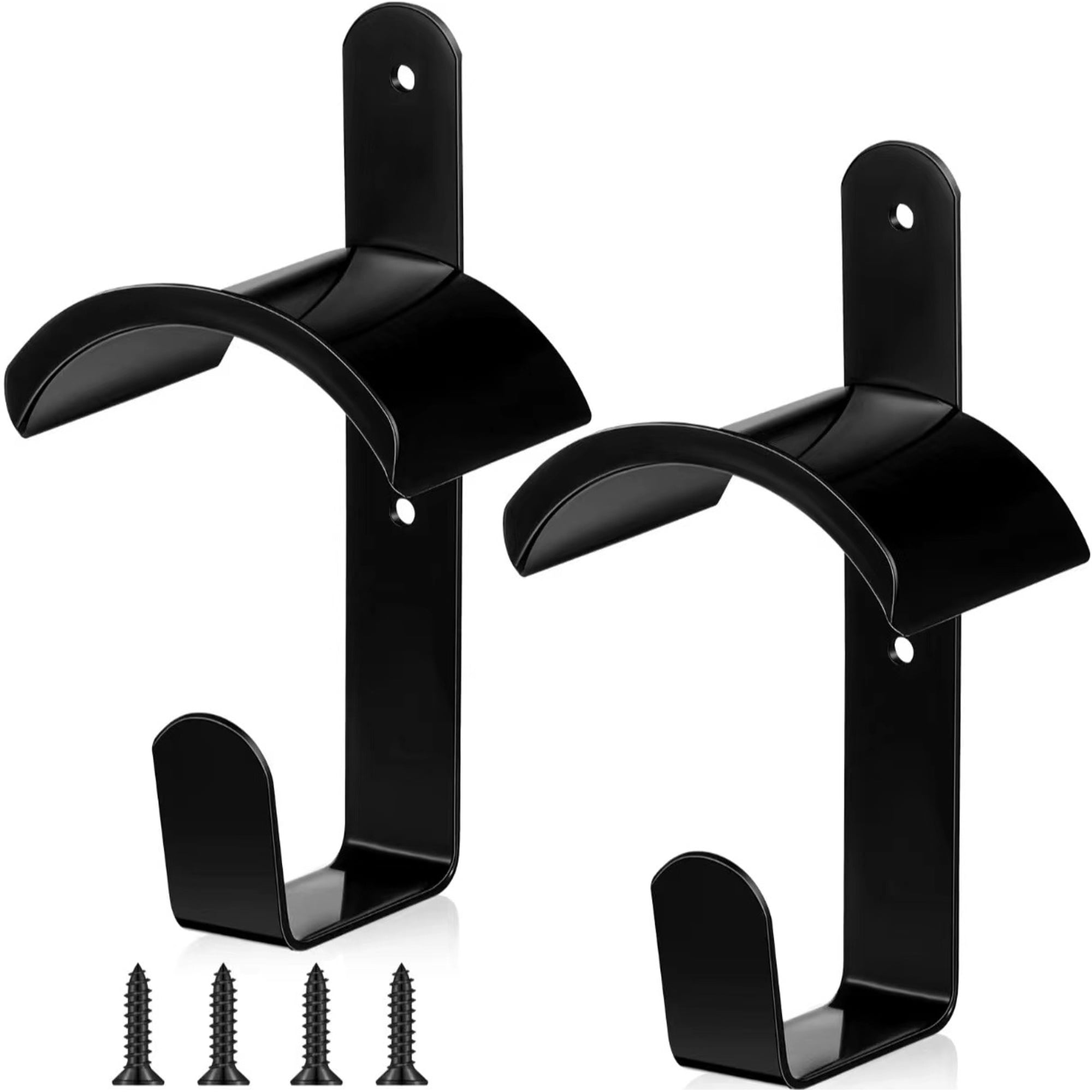 Xusx111 - 2pcs Caballo Bridle Rack Montaje De Pared Soporte De Bridle De Metal Negro Con Gancho Y Tornillos Soporte Para Caballo Granero Tack Habitación Estand Almacenamiento