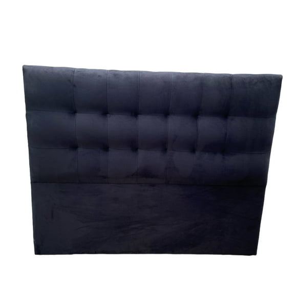 Respaldo De Cama 1.5 Plazas Valencia Felpa Negro