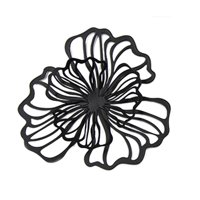 Bothyi - Decoración De Pared De Flores De Metal, Decoración Floral Para Colgar En La Pared, Para Hotel, Baño, Cocina, Negro, Pequeño