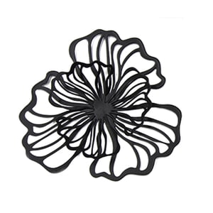 Bothyi - Decoración De Pared De Flores De Metal, Decoración Floral Para Colgar En La Pared, Para Hotel, Baño, Cocina, Negro, Pequeño