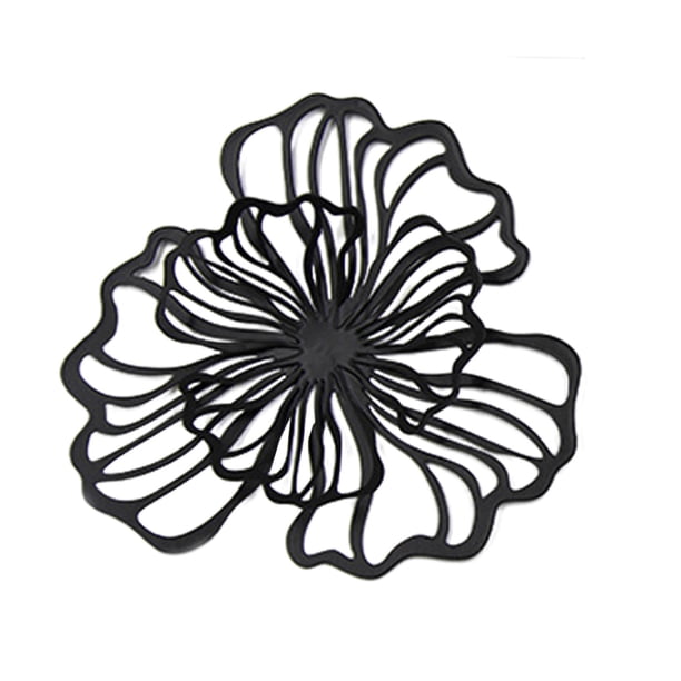 Decoración De Pared De Flores De Metal, Decoración Floral Para Colgar En La Pared, Para Hotel, Baño, Cocina, Negro, Pequeño