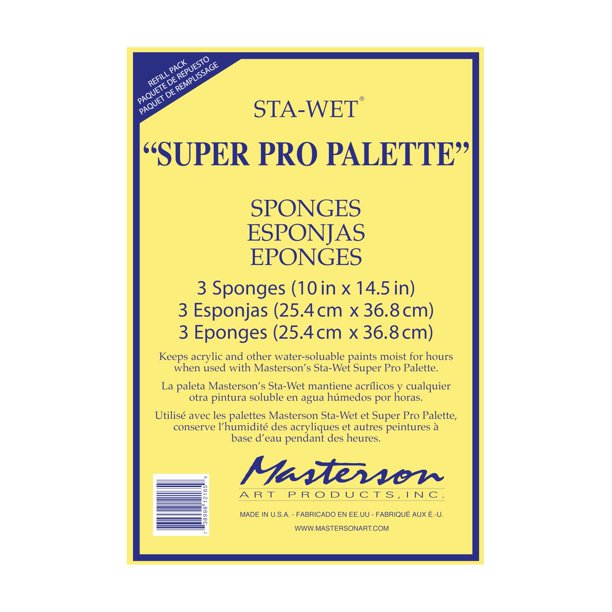 Esponja de repuesto Masterson Sta-Wet Super Pro, 10 x 14,5 pulgadas, paquete de 3 (1216.53)