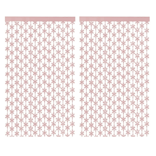 2 cortinas con flecos de copos de nieve y flecos metálicos brillantes para decoración de fiesta de cumpleaños de niña.