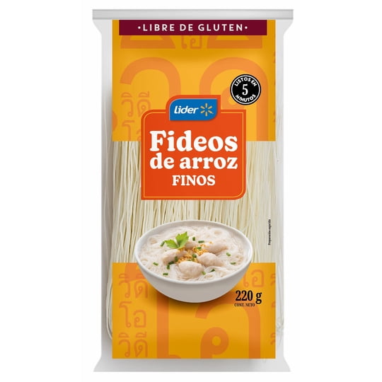 Fideo Pasta De Arroz Fino Bolsa 220 g Lider
