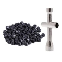 Bothyi - 100 Piezas Bloqueo De Rueda M2 Tuercas Sujetador Para Axial Scx24 Rc Crawler Negro 100 Piezas