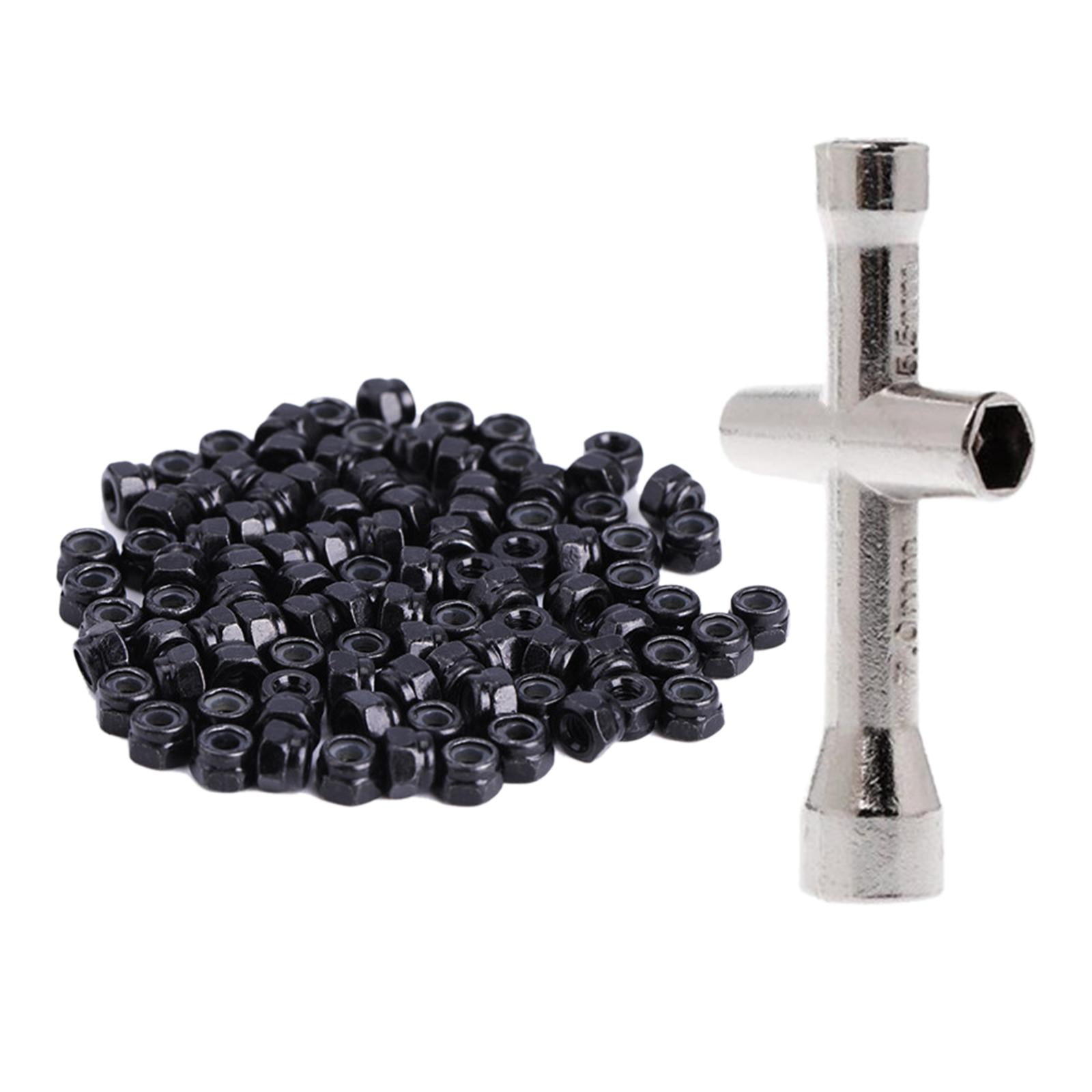 Bothyi - 100 Piezas Bloqueo De Rueda M2 Tuercas Sujetador Para Axial Scx24 Rc Crawler Negro 100 Piezas