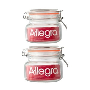 Set 2 Frascos Vidrio Con Tapa Hermetica De 500Ml Allegra