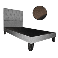 Mueblart - Base De Cama Con Respaldo A Piso Full Café Lino