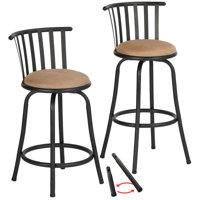 Taburetes De Bar Giratorios Furniturer, Juego De 2, Ajustables De 60 A 74 Cm