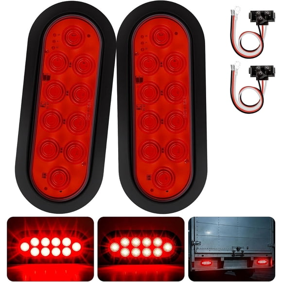 Luz trasera para tráiler Axiraminora ovalada de 6 pulgadas, 10 LED, 12 V