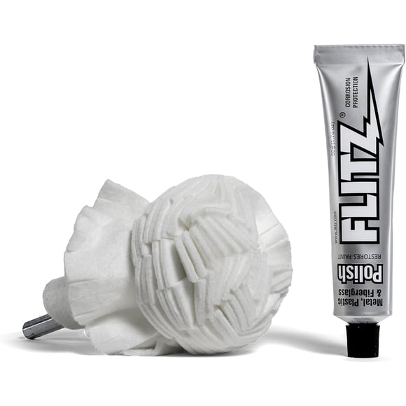 Broca Buff Ball FLITZ de 7,6 cm con pasta de pulir de 50 g