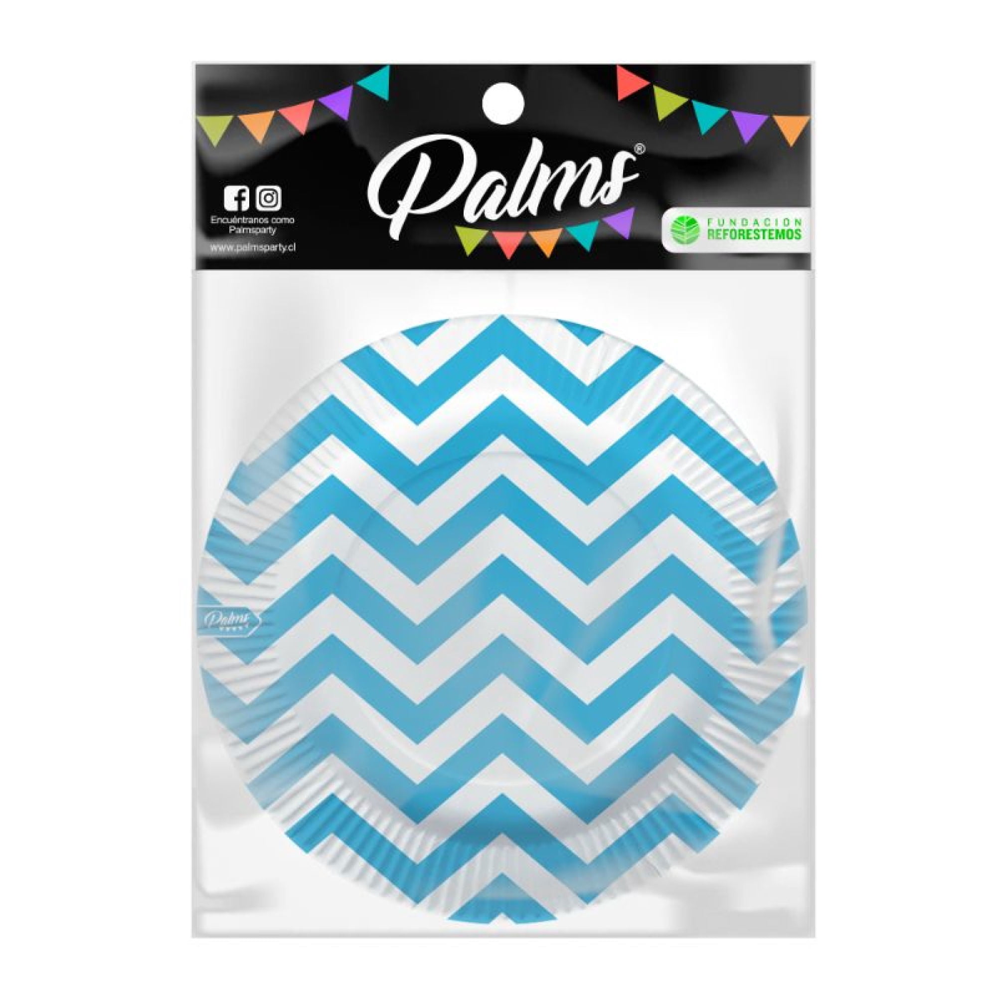 Set 10 Platos Diseños Celeste 1 Un Palms
