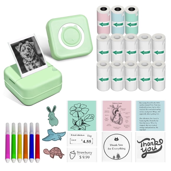 Mini impresora portátil Aptika para stickers con 14 rollos de papel