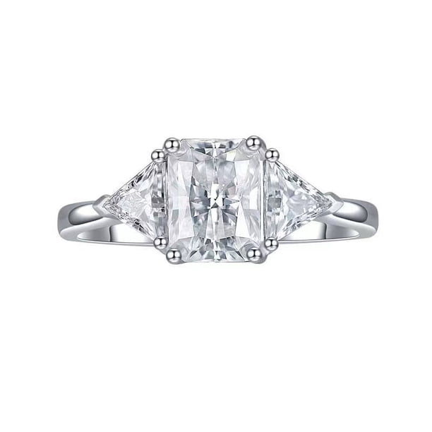 3ct Moissanite Ring - 18k Gold Plated Birthday Gift for Women - Perfect Promise Ring