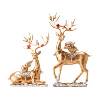 Bothyi - 2 Piezas De Estatuas De Ciervos, Artesanías, Adornos De Mesa, Recuerdos, Regalo, Decoración, Dorado