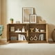 thumbnail image 3 of 67" Rattan 4-Door Buffet Cabinet, Boho Sideboard, Large Credenza Sideboard Buffet for Living Room, Hallway and Kitchen, Caramel Oak, 67''W x 15.75''D x 31.5''H., 3 of 3