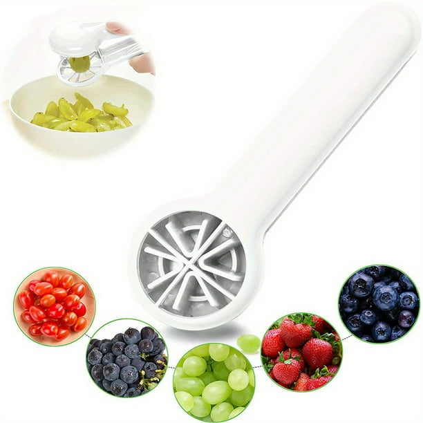 Get Creative in the Kitchen with our 1pc Grape Tomato Cherry Strawberry Cutter - No Blade, Green Multifunctional Vegetable and Fruit Cutter for Kids and Adults. Perfect Christmas Gift!