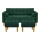 thumbnail image 1 of Sofa Retro 3c + 2 Pouf Felpa 04 Verde Botella, 1 of 6
