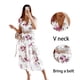 thumbnail image 3 of Vestidos de verano para mujer, informales, bohemios, con escote en V, volantes y estampado floral, largos, de manga corta, para playa, 3 of 5
