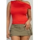 thumbnail image 3 of Top de Seda con Detalle Retorcido de un Solo Hombro, 3 of 5