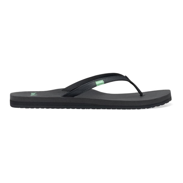 Sandalias tipo flip flop Sanuk Yoga Joy para mujer, espuma viscoelástica, negras, talla 8