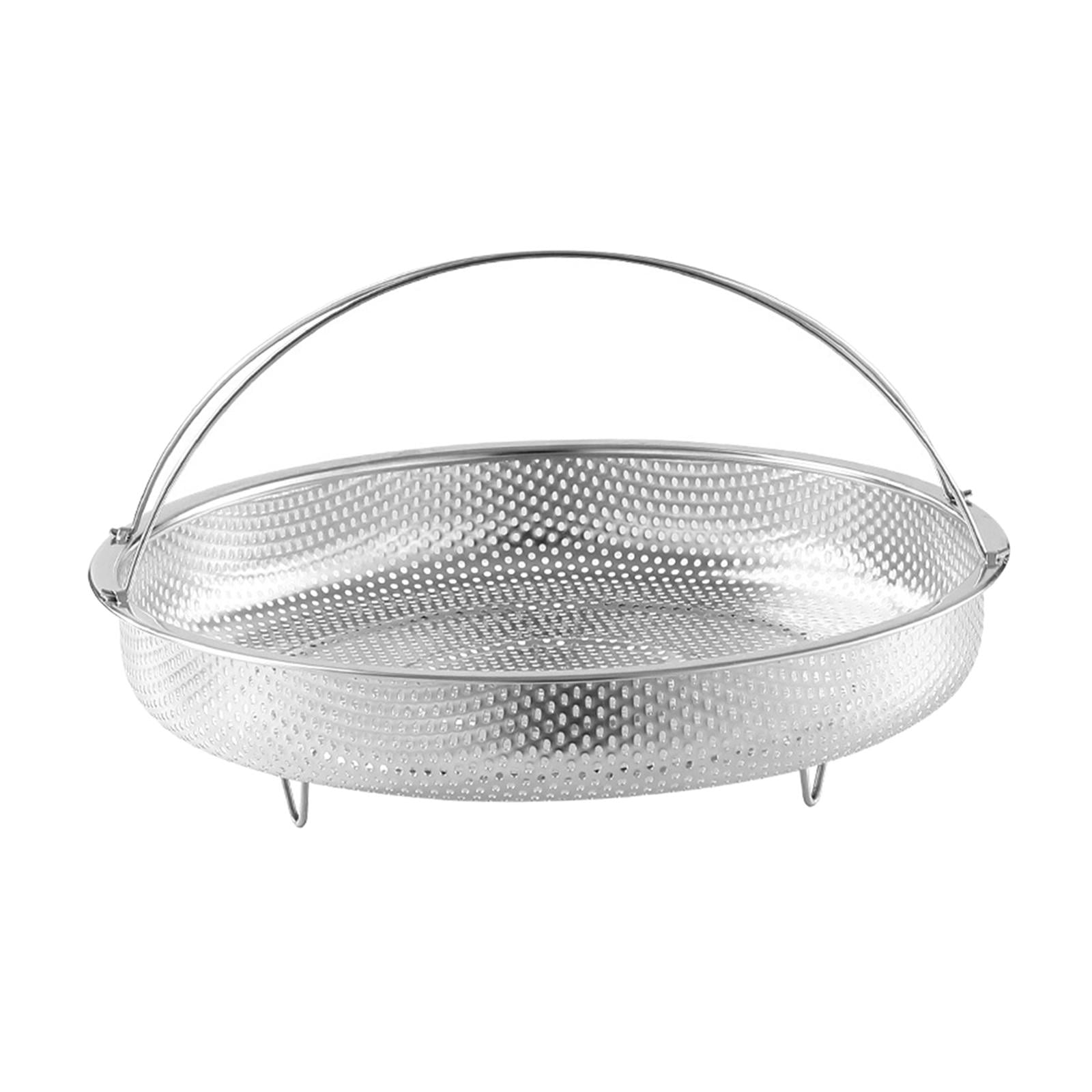 Bothyi - Cesta De Vapor De Acero Inoxidable, Diseño De Agujeros Finos, Lavadora De Arroz, Cesta De Cocción Al Vapor, Mango Exterior