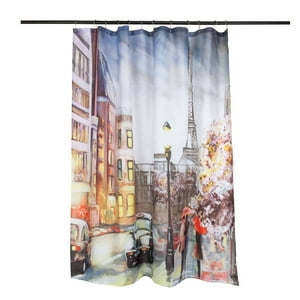 Masel - Set Cortina Baño Paris Taxi 1.80X1.80 Cm.