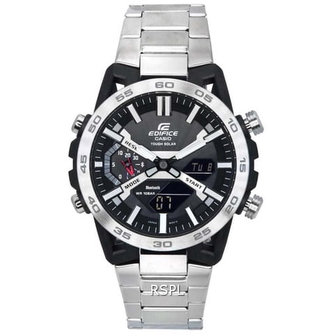 Casio - Reloj De Pulsera Edifice By Link De Fibra De Carbono De 12 Mm Para Hombre, Negro, Ecb-2000D-1A