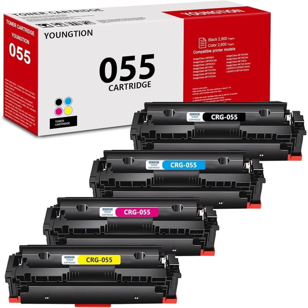 Cartuchos de tóner YOUNGTION 055 de alto rendimiento, paquete de 4 unidades para Canon