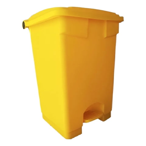 Basurero 50 Lts Genérico Con Tapa - Amarillo