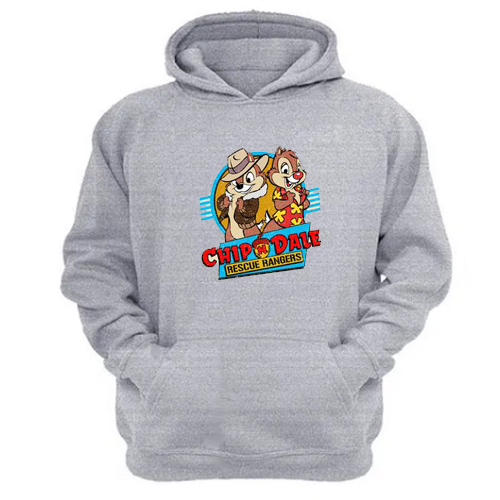 Genérico - Polerón Canguro Ardillas Al Rescate Gris Claro Talla Xs Unisex