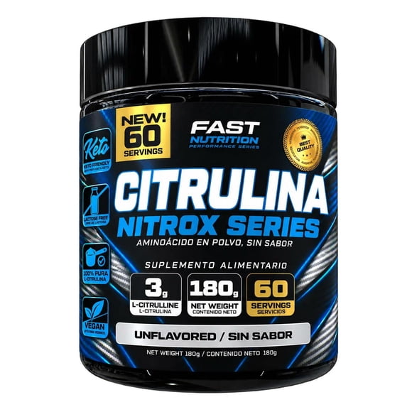 L-Citrulina Nitrox Series 180g en polvo Sin Sabor Fast Nutrition Supralabs