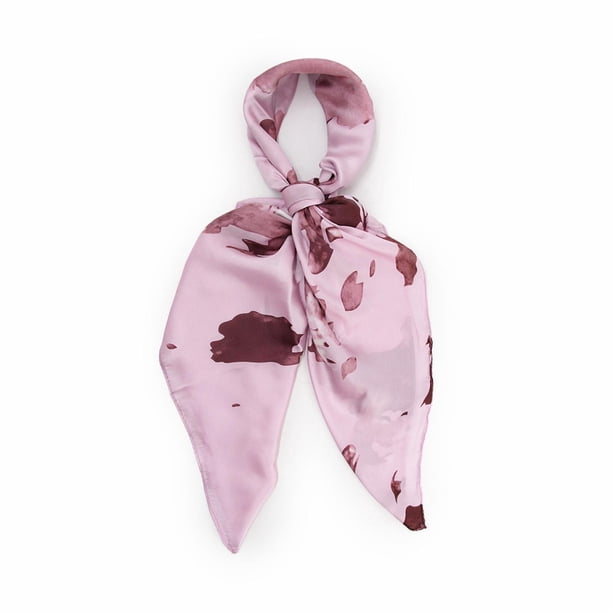 Pañuelo Mediano Tipo Seda De 90x90cm Estampado Abstracto rosa Talla Única