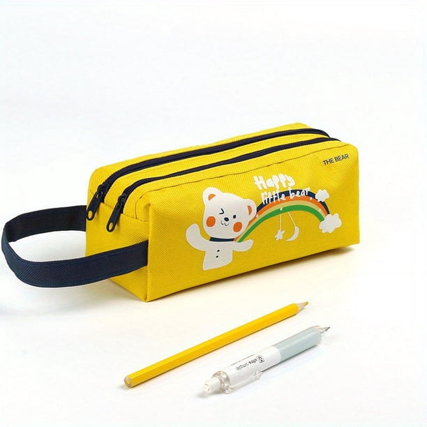 Get Ready for Blast Off with Our Space Astronaut Portable Pencil Case - Double-Layered, Large Capacity, and Adorably Cute Cartoon Animal Design - Perfect for School Supplies Storage and Gift Giving!