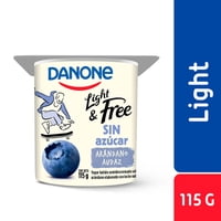 Yoghurt Batido Light & Free Sabor Arándano Pote 115 G Danone