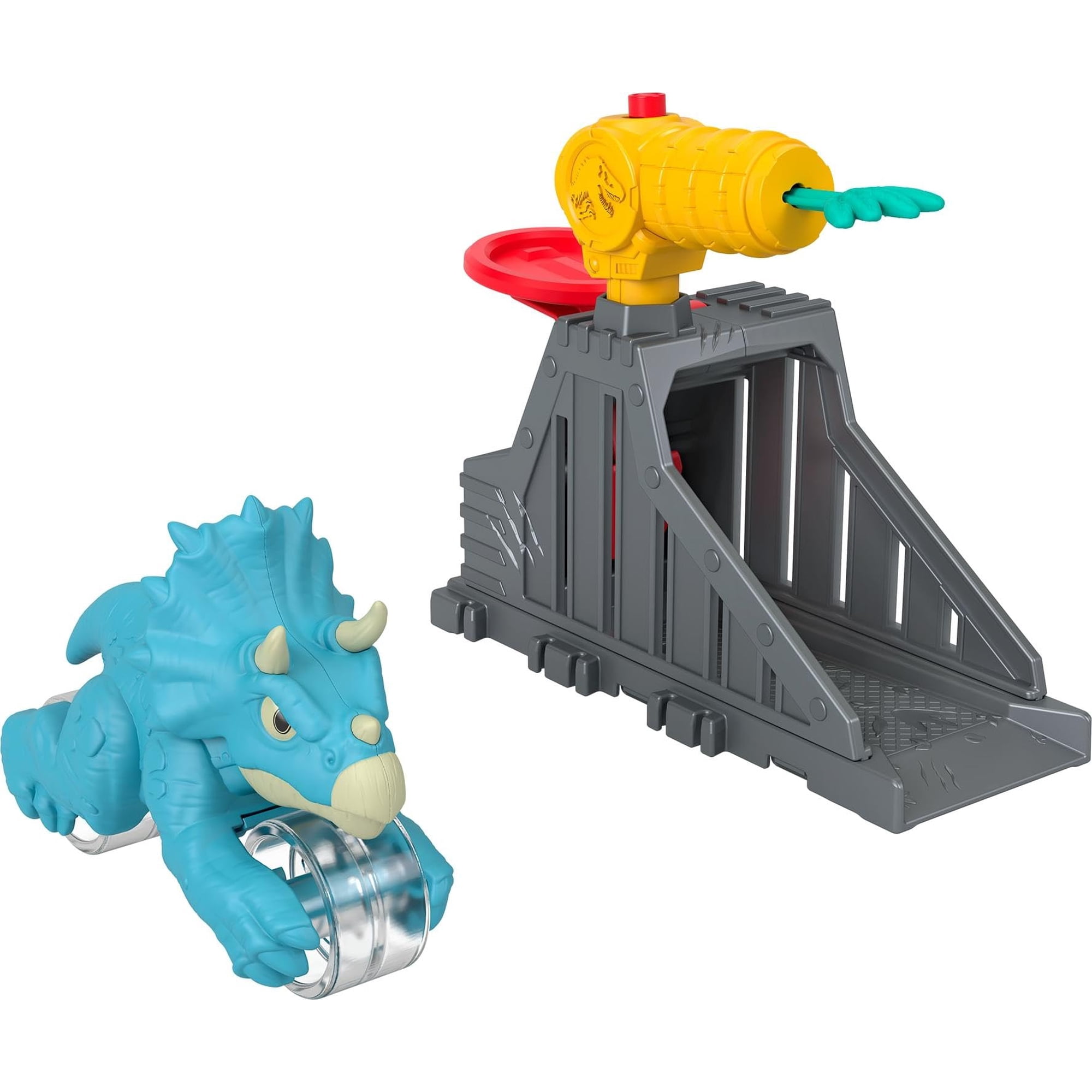 Set Lanzador Imaginext Jurassic World De Fisher-price Con Triceratops