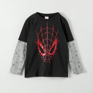 Polera Manga Larga Niño Spiderman Telaraña Negro Marvel
