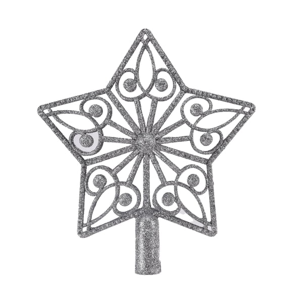 Estrella navideña plateada