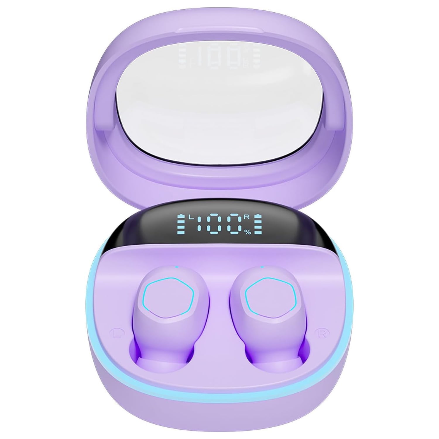 Auriculares Bluetooth Aaronmei 5.3 Micro Invisibles Púrpura