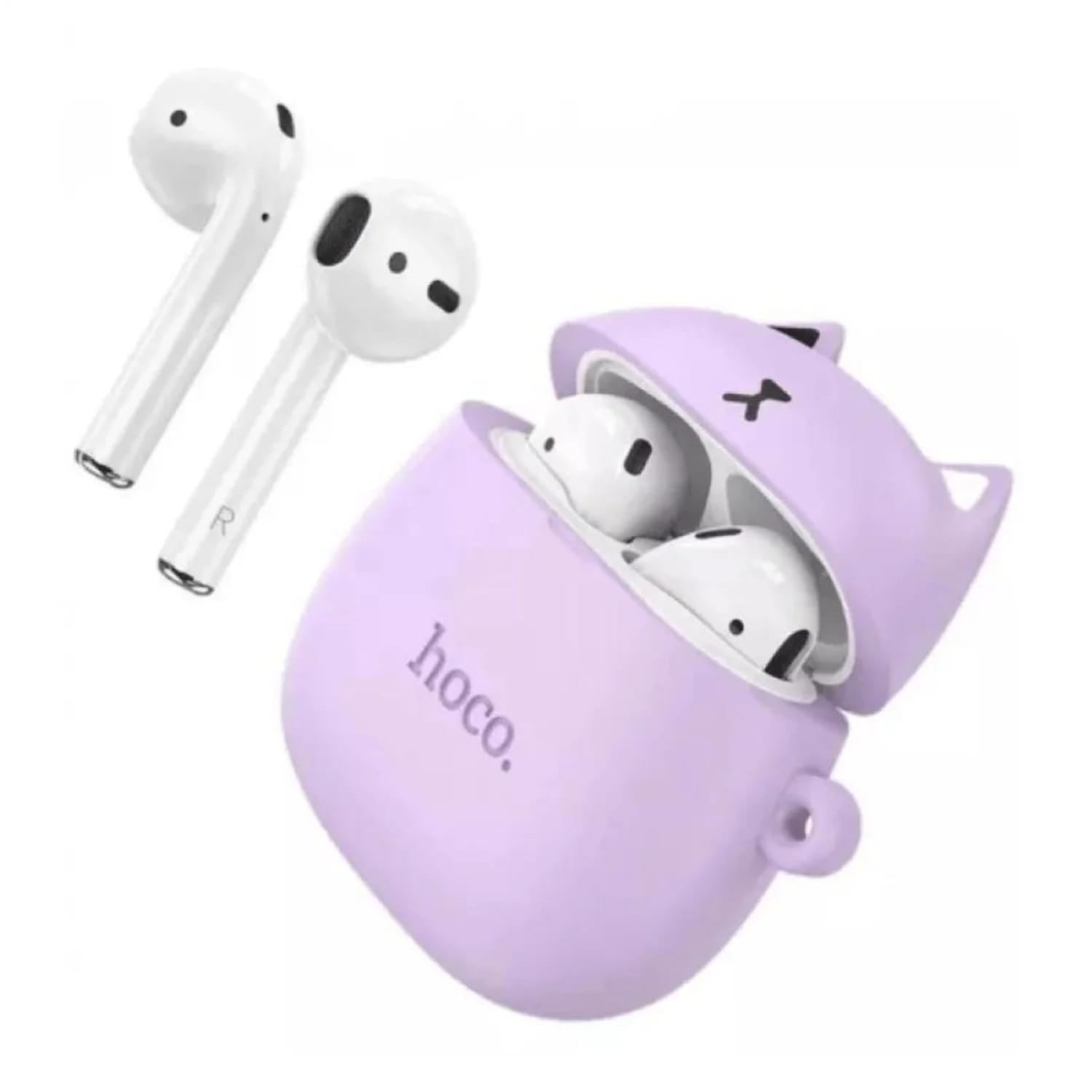 Hoco - Audífonos Ew45 Tws Bluetooth Cute Cat Compatibles Con Android Y Iphone Color Lila